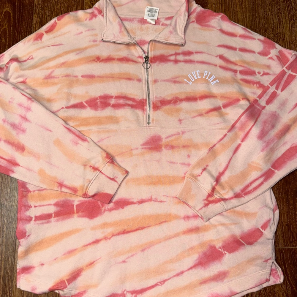 PINK Victoria's Secret Tie-Dye Sweatshirt - Pink and Orange